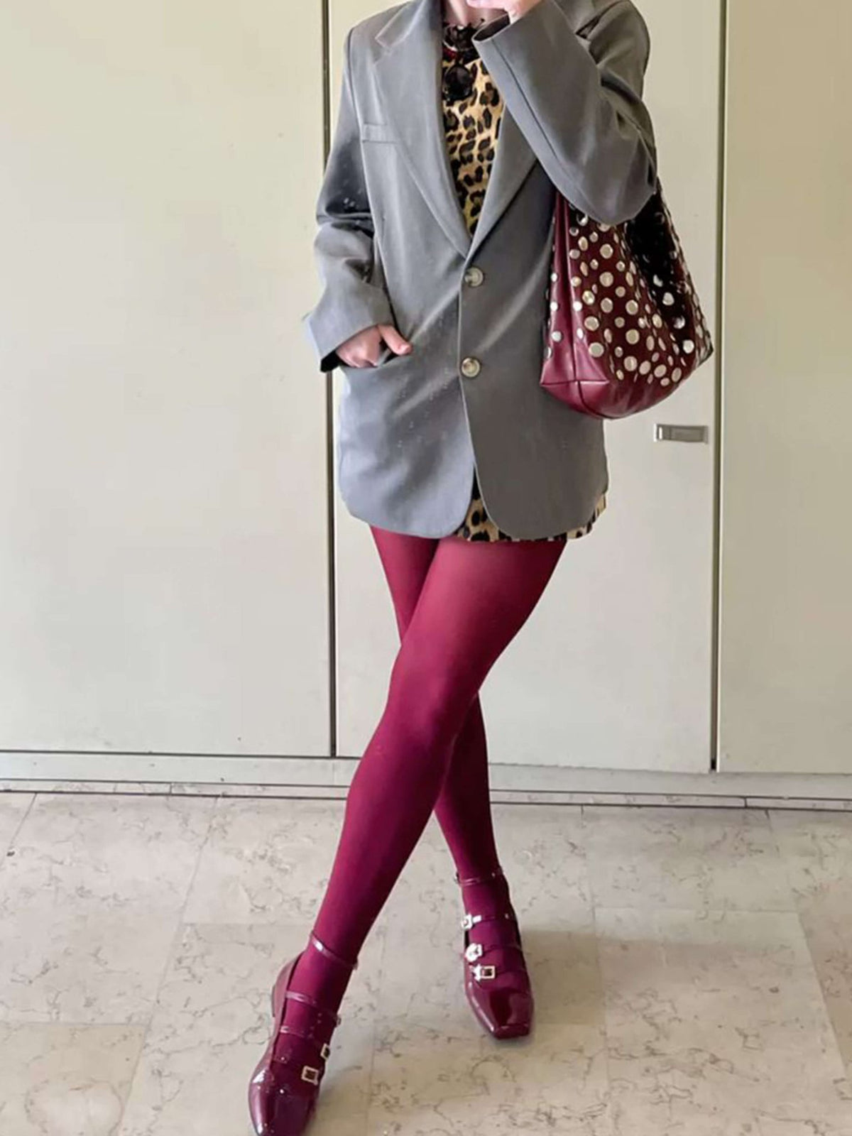 Seame - Alva Studded Bucket Bag Red Regular