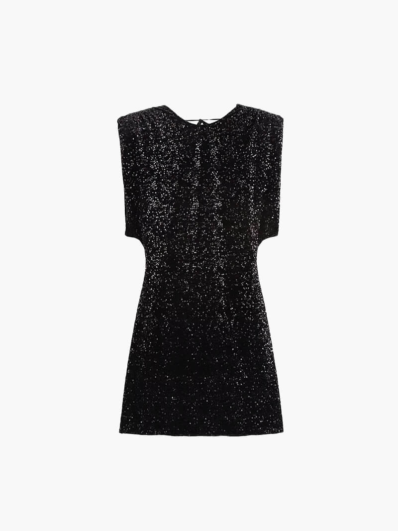 Seame - Annie Glitter Mini Dress Black S