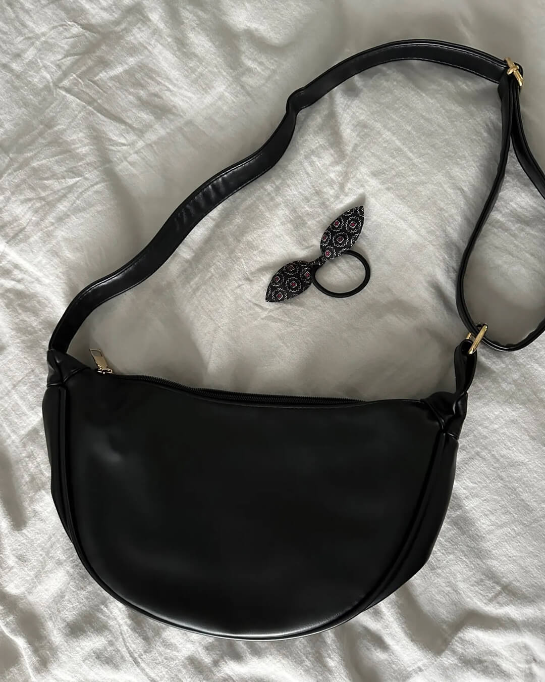 SEAME - Gabriela Vegan Leather Hobo Bag Black Regular