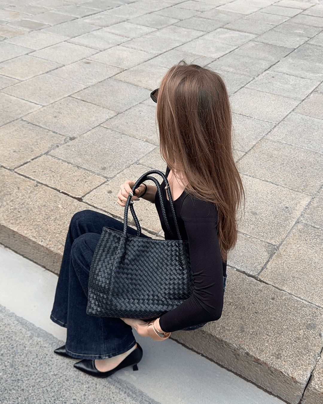 SEAME - Gracie Woven Bag XL Black Regular
