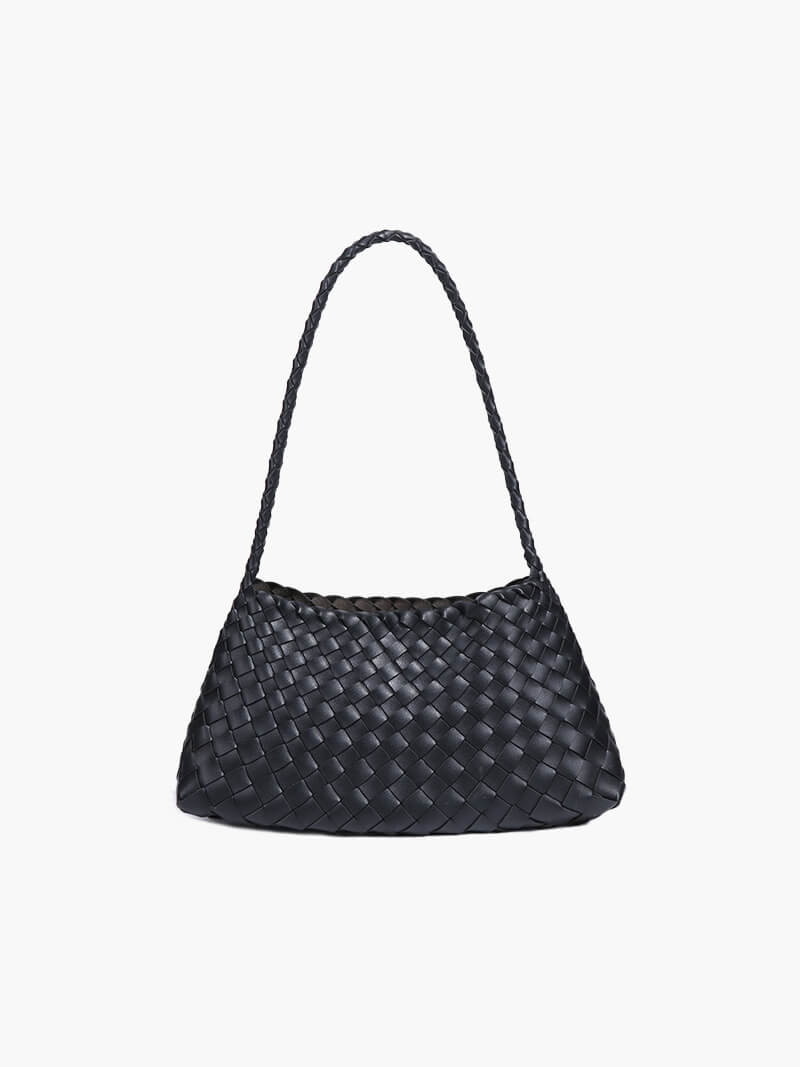 SEAME - Madeleine Vegan Leather Woven Bag Small Black Small