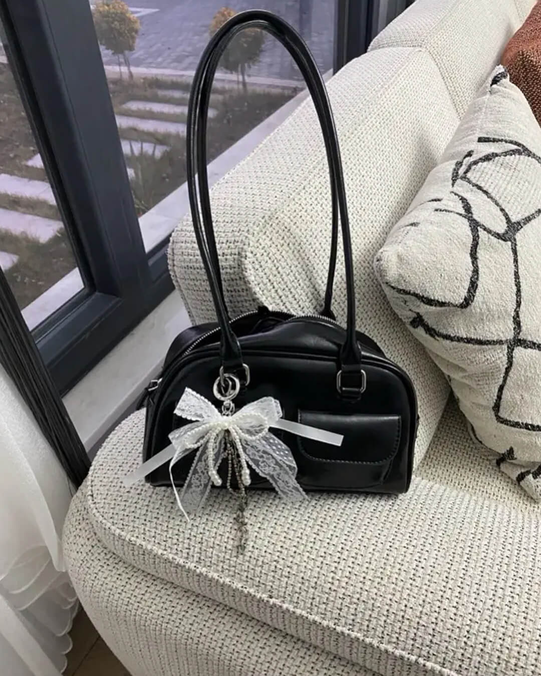 SEAME - Maelle Vegan Leather Pocket Bag White Regular