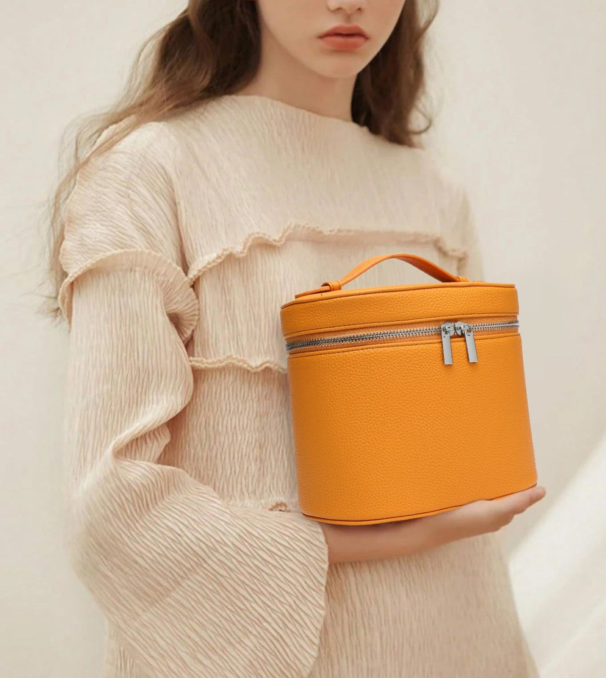 SEAME - Maricar - Travel Makeup Bag Organizer with Large Capacity & Stylish Design Orange Regular