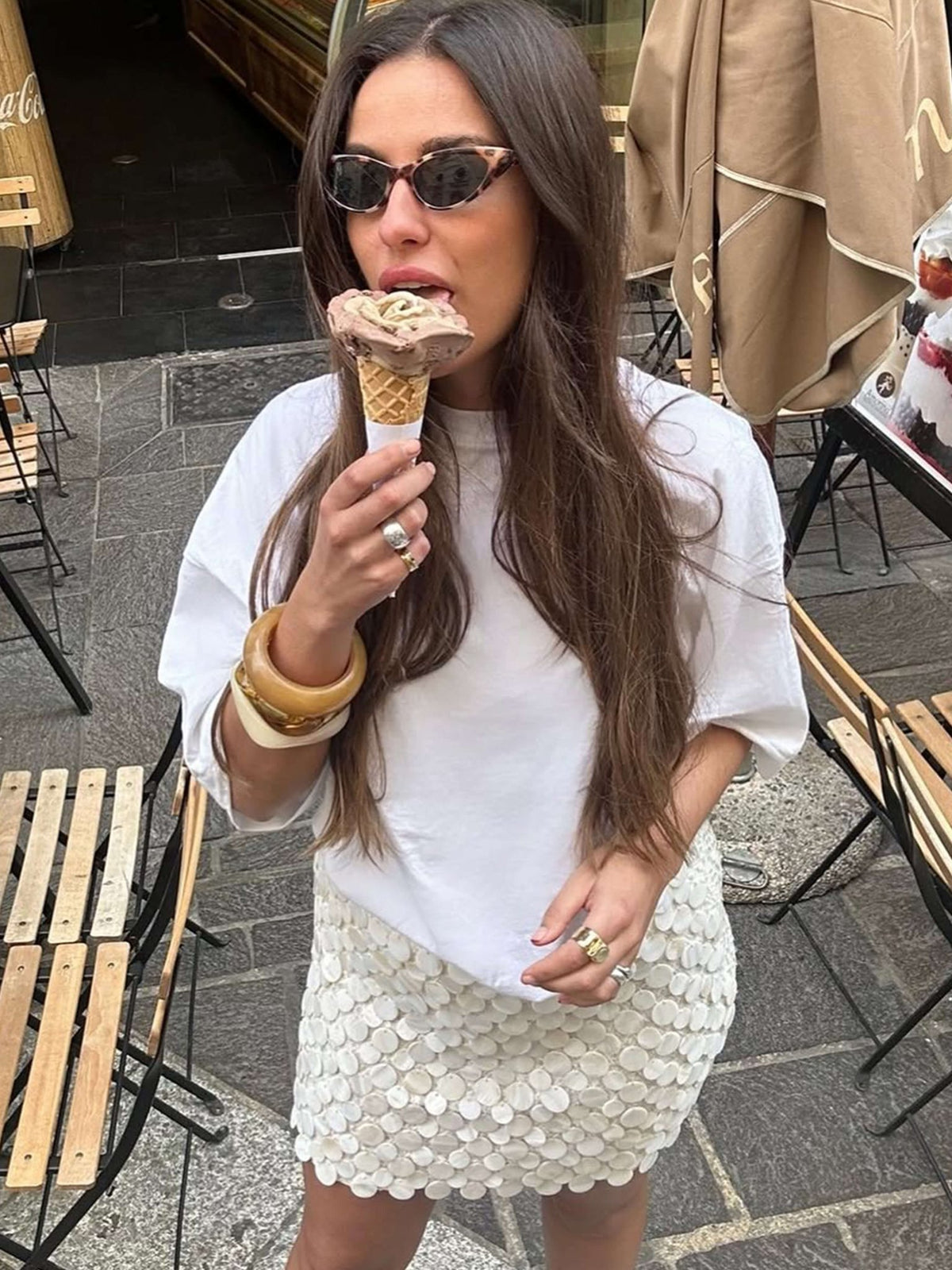 Seame - Rain Shell Mini Skirt White S