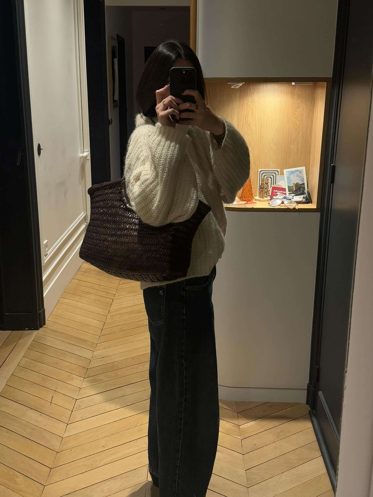 SEAME - Rica Woven Faux Leather Bag Brown Regular