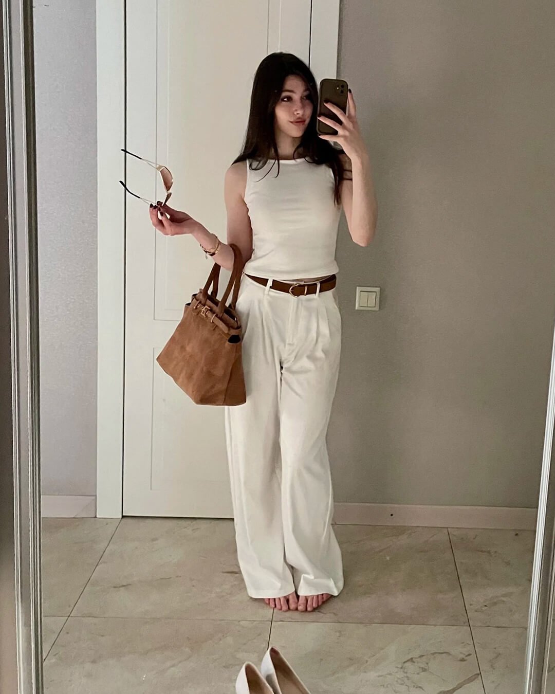 SEAME - Annabelle Wide Leg Pants White S