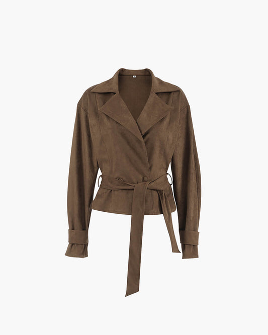 SEAME - Ariah Retro Suede Jacket Brown S