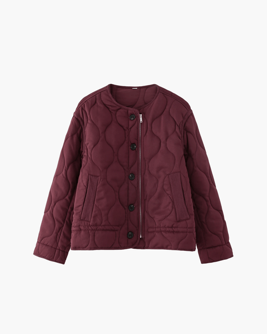 SEAME - Feliz Quilted Padded Jacket Burgundy XS