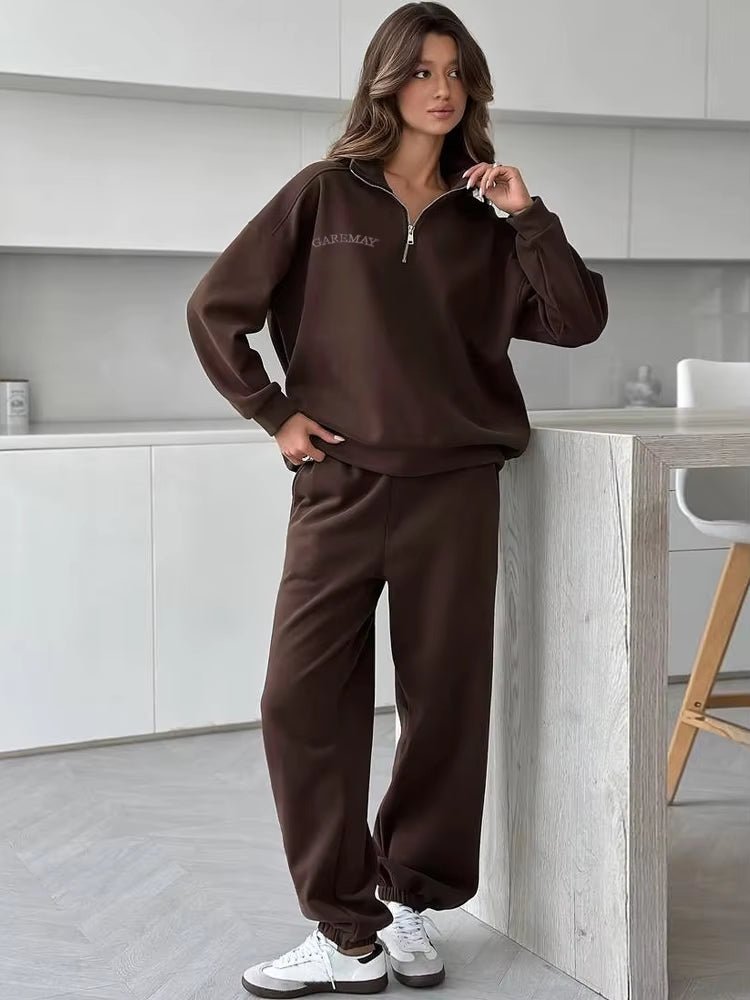 SEAME - Lila Oversized Tracksuit Set Brown S