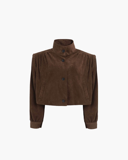 SEAME - Rita Suede Jacket Dark Brown S